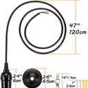 12 Packs Pendant Light Kit Cord, Hanging Light Socket Lamp Holder with Adjustable 4ft Lantern Wire Screw in E26 Edison Base Bulb for Kitchen Dining Room,Black