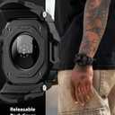 ULTIMAL Rugged Case with Band for Apple Watch 46mm,Compatible with Apple Watch Series 11/10, Military Grade Shockproof Bumper Cover for iWatch Tactical Band Men (Black, 46mm)