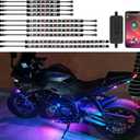 10Pcs Motorcycle LED Underglow Kit, RGB LED Strips Lights with APP Control, Compatible with Harley Davidson, Honda, Kawasaki, Suzuki