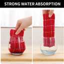 Homaxy 100% Cotton Terry Kitchen Towels(Red, 13 x 28 inches), Checkered Designed, Soft and Super Absorbent Dish Towels, 4 Pack