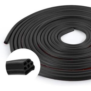 2 x Wuyaoyao 32.8Ft Car Door Seal, Rubber Sealing Weatherstrip for Cars, Three Layer 6 Holes Self Adhesive Automotive Weather Stripping, Universal Soundproof Door Seal Strip for Most Vehicles (32.8 Feet)