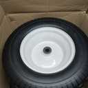 Taifa 16 Inch 2 PCS Solid Flat Free Replacement Tires and Wheels 6.50-8 with 3/4'' Axle Bore Hole, Air Less Wheel for Wheelbarrows, Lawn Mower, Garden Carts, Hand Trucks, Generators, etc., 16x650-8pu-grass-2packs