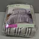 TRULY SOFT Kiel Stripe Flannel Grey Cotton 2-Piece Twin/Twin XL Duvet Set, Stripes Themed, for Men and Women, Oeko-TEX Certified Confidence