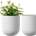 La Jolie Maison Wall Hanging Planters for Indoor PlantsHanging Flower Pots for Air Plants Succulent, Set of 2, 6 Inch, Porcelain White