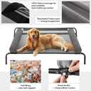 LEXTRO Elevated Dog Bed for Large Dogs Indoor & Outdoor Raised Dog Cot Hammock with Breathable Mesh, Upgraded Installation Method, Off the Ground Lifted Elevated Pet Bed, Platform Frame Pet Cot