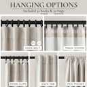 QJmydeco Black Out 96 Inch Long Boho Curtains 2 Panel Set, Farmhouse Curtains for Living Room Darkening/Thermal/Noise Reduction Textured Flax Linen Drape 8ft Hook&Ring Included Birch Off White 50"x96"