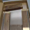 INTERWARM 3 Pack Acrylic Sign Holder, 8.3 x 12.2 Inch Wood Menu Display Acrylic Sign Holder with Wood Base Tabletop Display Stand for Hotel Office Coffee Shop Restaurant Halloween Decor, L Shape