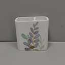 Botanical Toothbrush Holder - blue/green on white