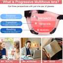 SIGVAN Progressive Multifocus Reading Glasses for Women Men Blue Light Blocking Spring Hinge Computer Multifocal Readers