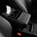 VITASHYNX 5-in-1 Car Armrest Cushion, Armrest Cover for Car, Nappa Leather Car Console Organizers and Storage for Most Vehicles, Car Accessories (Black, Normal)