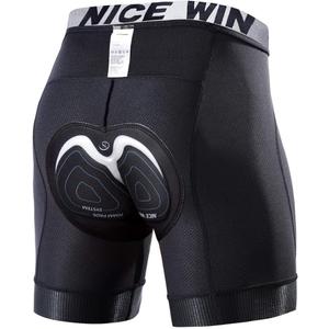 NICEWIN Mens 4D Padded Bike Shorts Anti-slip Leg Cycling Underwear Wide WaistBand Biking Bicycle Motorcycle Underpants (X-Large, Black)