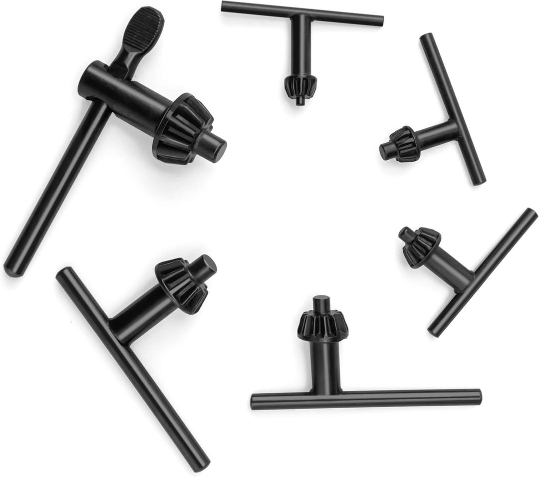 Replacement Drill Chuck Key Wrench Electric Drill Clamping Tool Heavy Duty Solid Carbon Steel Thumb Handle Chuck Key (Chuck Diameter: 3/4" / 5/8" / 1/2" / 3/8" / 1/4" / 5/32") - 6 Sizes