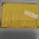 CUDDLE DREAMS Premium Cashmere Throw Blanket with Fringe, Luxuriously Soft (Yellow)