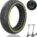 8.5x2.0 Solid Tire, Nighttime luminous Design, 50/75-6.1 8 1/2x2 Inch Replacement Tire, Fit for Wheelspeed Primer Hiboy S2 Electric Scooter, Explosion-Proof Tubeless Tire, Green 1pc