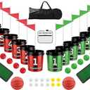 Giant 3-in-1 Outdoor Backyard Party Game Set Bucket Golf, Yard Pong Basketball & Toss Games Large Outdoor/Indoor Lawn Games for Adults & Families, Beach & Camping