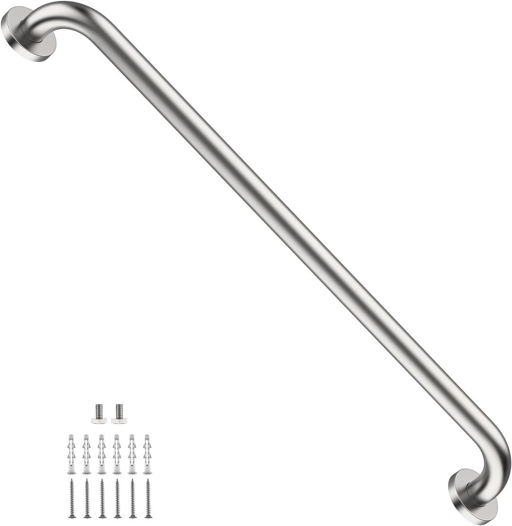 ZUEXT 32 Inch Brushed Nickel Stainless Steel Bathroom Shower Grab Bar | Grab Bar Handle for Wall, Shower Balance Bar, Safety Hand Rail Support, for Handicap Elderly Injury Seniors, 1.25" Diameter
