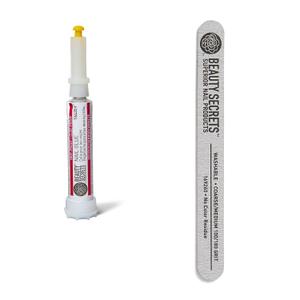 Beauty Secrets Drip & Clog Proof Nail Glue (1 Pack) Bundled with Zebra Cushion Nail File Medium Coarse 180/100 Grit by Beauty Secrets