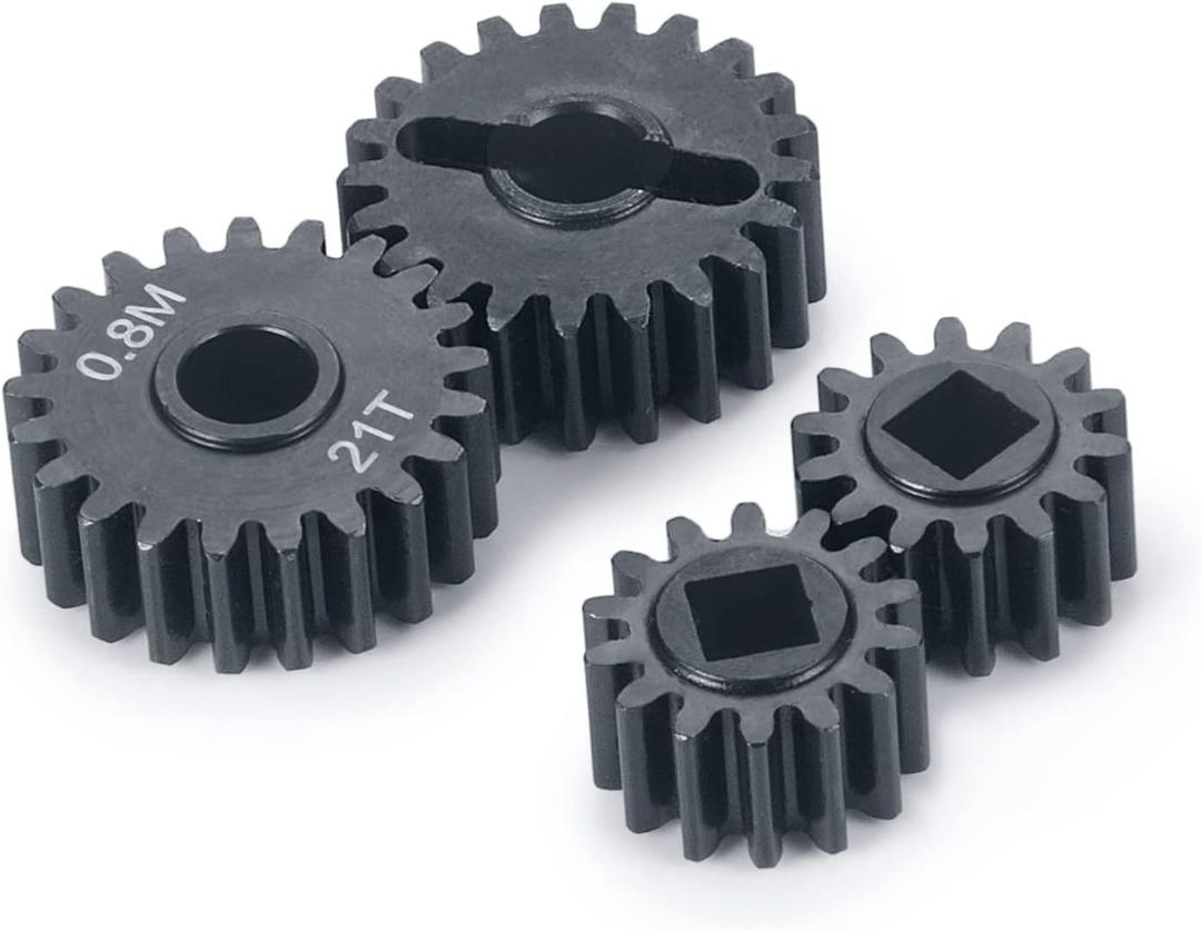 MORLORDY RC Aluminum Alloy Overdrive Portal Gears 0.8M 14T Drive Gear 21T Output Gear Set for 1/10 Scale SCX10 III Capra AXI03000 AXI03004 Upgrade Gears