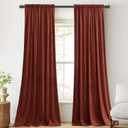 StangH Theater Velvet Curtains, Rust Red Home Decor Blackout Privacy Drapes 96 inches for Christmas Backdrops/Living Room/Bedroom, W52 x L96, 2 Panels