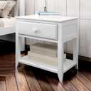 Plank+Beam Nightstand with Drawer and Shelf, White