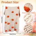Mindsoft Fall Pumpkin Chunky Knit Throw Blanket 50" x 60",Beige