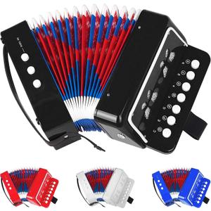 AZEAM Kids Accordion, Toy Accordion for Ages 3 5 9 7 10 12 Child Children Toddlers Beginners Kids Musical Instruments 10 Keys Button Small Lightweight for Boy Girls ChristmasBlack AZEAM Kids Accordion, Toy Accordion for Ages 3 5 9 7 10 12 Child Children Toddlers Beginners Kids Musical Instruments 10 Keys Button Small Lightweight for Boy Girls ChristmasBlack
