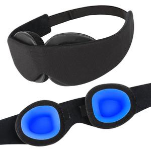 2026 Upgraded Sleep Mask for Dry Eyes Reusable Eye Mask for Men & Women 100% Blackout & Adjustable Moisture Goggle, Soft, Comfortable Ideal for Travel Black