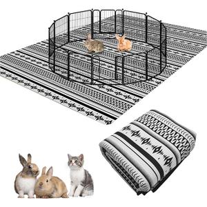 BNOSDM 91" X 63" Extra Large Rabbit Cage Liners Washable Reusable Bunny Bedding Pets Dog Whelping Pads with Anti Slip Bottom Pad Rug for Dogs Chinchillas Cats Guinea Pigs Ferrets