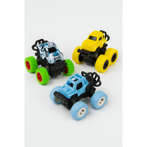 3-Pack Friction Powered Monster Trucks – Mini Off-Road Toy Cars for Kids | Pull Back Vehicles with Big Wheels & Suspension