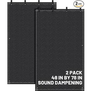 Tudomro 2 Pcs Sound Dampening Blanket Soundproof Blanket Grommeted General Indoor or Outdoor Use(48 x 78 Inches)