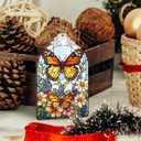 XIAOAIKASet of 3 Stained Glass Style Ornaments, Christmas Tree Hanging Decorations and Acrylic Window Suncatchers, Butterfly, Hummingbird and Sea Turtle Designs, for Women Mom