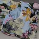 Women's Floral Maxi Dress V-Neck Long Sleeve Boho Flowy Tiered Ruffle Dress for Spring Wedding Guest Vacation (Large, Blue)