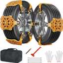 LILYPELLE Upgraded Snow Chains 10 Pack, Tire Chains for Cars/SUVs/Pickup Trucks, Emergency Anti Slip Tire Traction Chains for Tire Width 165-275mm