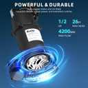 1/2 HP Sump Pump, 4200 GPH, 26 FT Lift, Automatic Float Switch, 115V