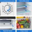 NEWBULIG Mini Fridge with Freezer 3.2 Cu.Ft Small Refrigerator for Office, Dorm, Small Fridge with Adjustable Thermostat, Energy Saving, Singel Door, Sliver