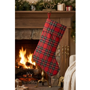 Checked Christmas stocking for Gifts, Red