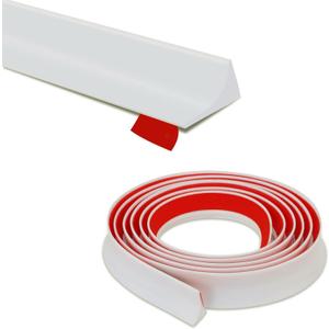 Shower Threshold Water Dam, Walk in Shower Water Guard, Shower Dam Water Barrier Bathroom Sink Splash for Dry And Wet Separation Caulk Seal Strip Edge Trim (78 Inch, White)