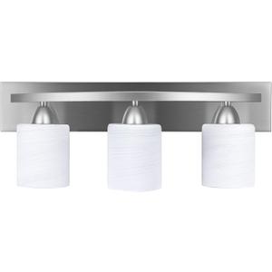 PARTPHONER - Bathroom Vanity Light Fixture - Over Mirror - Modern Glass Shade - Brushed Nickel, E26 Base, 3-Light