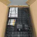 Amazon Basics Portable, Foldable Metal Wire Dog Crate with Removable Tray, Double Door, Divider Panel, Easy to Assemble, 22 x 13 x 16 in, Black