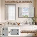 Black Bathroom Mirror 24x36 Inch, Rectangle Mirror with Metal Deep Frame, Wall Mirrors for Over Sink, Vanity, Bedroom, Bathroom, Hangs Horizontally or Vertically