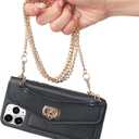 LUVI for iPhone 12/iPhone 12 Pro Case with Crossbody Neck Strap Lanyard Purse Handbag Shoulder Strap Cover PU Leather Wallet Card Holder Luxury Fashion 3D Crocodile Snake Skin Case 6.1 inch Black