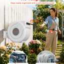 5/8 in 100ft Retractable Garden Hose Reel with Any-Length Lock Slow Auto Rewind Heavy Duty Water Hose Reel With 9-Pattern Nozzle 180 Swivel Bracket UV Resistant Wall Mounted Hose Reel for Outside