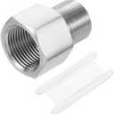 Uxcell Pipe Fitting Reducing Adapter, M24 Male x 3/4" NPT Female 304 Stainless Steel Reducer Connector for Water Oil Air Pressure Gauge, Silver