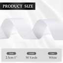 Grosgrain Ribbon, 1 inch X 50 Yards Christmas Ribbons for Gift Wrapping White Ribbon Roll Fabric Ribbons for Crafts DIY Sewing Bows Hair Accessories Floral Bouquets Wedding Party Decoration