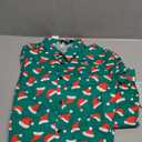 JOGAL Mens Christmas Shirts Santa Claus Party Long Sleeve Button Down Shirts Medium