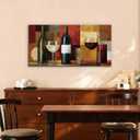 Tarfupth Large Wine Glass Canvas Wall Art for Living Room Geometric Wall Art Abstract Artwork Modern Canvas Prints for Bedroom Kitchen Home Office Decor Room Aesthetic 20x40 Inch
