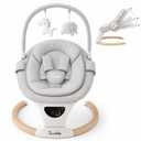 TimChic Baby Swing for Infants, Portable Electric Swing with Auto-Rocking Detection, 5 Speeds, 3 Heights, Remote Control, for Newborn to 9 Months (Gray)