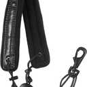 KUWAN Saxophone Neck Strap Soft Sax leather strap Padded for Alto & Tenor Sax Baritone Soprano (sax strap-black)