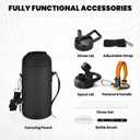 RAYMYLO Insulated Water Bottle 32 oz, Triple Wall Vacuum Stainless Steel (Cold for 24Hrs, Hot for 12Hrs), Leak Proof & Non-BPA, Modern Water Flask Jug with Paracord Handle & Straw Spout Lids