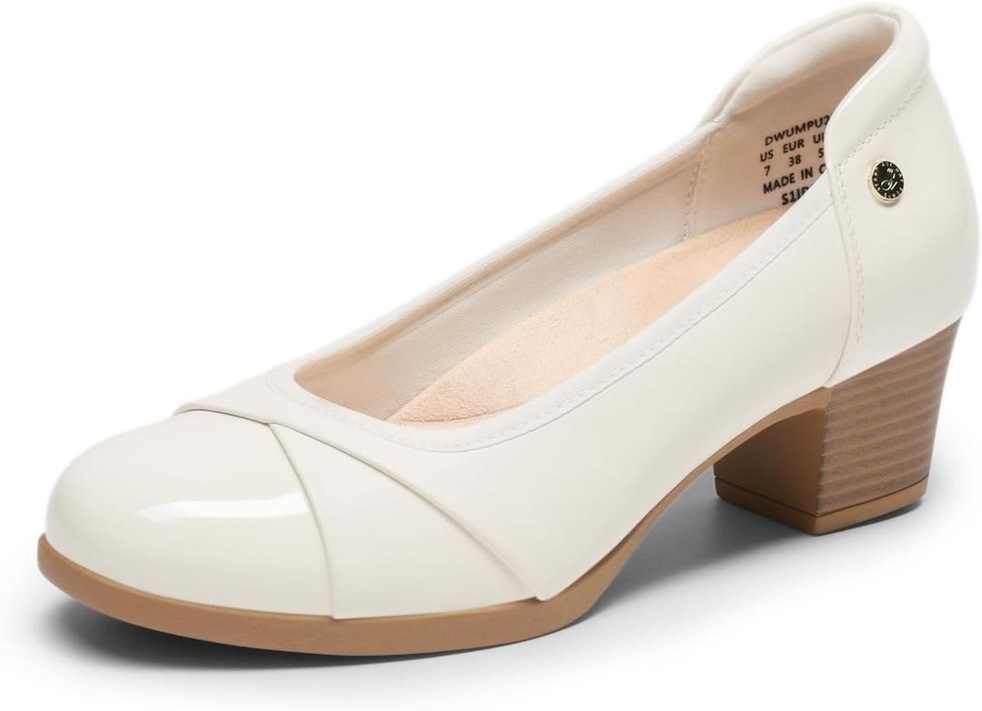 DREAM PAIRS Women's Pumps Low Chunky Block Closed Toe Shoes Work Comfortable Heels Round Toe Dress, US 11